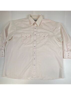 Vintage Karman Silver Collection Men 3XB 18-18.5 Pearl Snap White Western Shirt